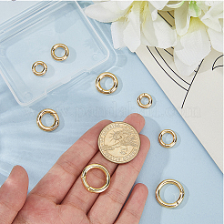 80Pcs 4 Styles Brass Spring Gate Rings&nbsp;KK-BBC0022-08