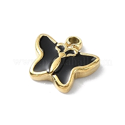 304 Stainless Steel Black Enamel Charms&nbsp;STAS-L022-439G-01