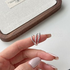 925 Sterling Silver Triple Criss Cross Finger Ring for Women&nbsp;RJEW-M164-04