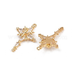 Brass Micro Pave Cubic Zirconia Pendants&nbsp;KK-K407-21G
