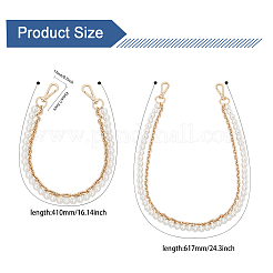 2Pcs 2 Style Plastic Imitation Pearl Beaded Double Strand Bag Handles&nbsp;DIY-CA0005-94