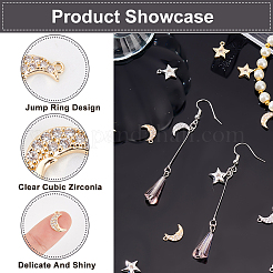 16Pcs 4 Style Brass Micro Pave Clear Cubic Zirconia Charms&nbsp;KK-AR0002-76