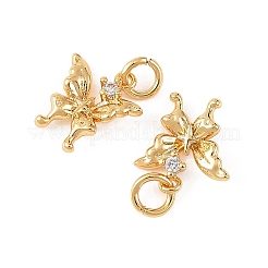 SHEGRACE Brass Micro Pave Clear Cubic Zirconia Charms&nbsp;XGRQ4N809-724G