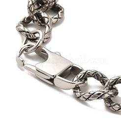304 Stainless Steel Snake Pattern Curb Chain Bracelets&nbsp;BJEW-E094-07AS