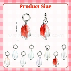 80Pcs 8 Colors Glass Pendants&nbsp;PALLOY-YW00163