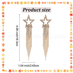 2 Pairs 2 Colors Alloy Hollow Star Dangle Stud Earrings&nbsp;EJEW-AN0003-77