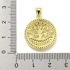 Rack Plating Brass Micro Pave Clear Cubic Zirconia Pendants&nbsp;KK-B091-40G