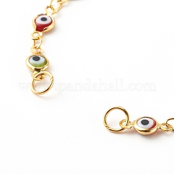 Lampwork Evil Eye Link Chain Bracelet Making&nbsp;AJEW-JB00961-04