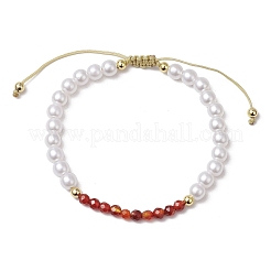 Natural Agate Adjustable Braided Beaded Bracelets&nbsp;BJEW-JB11669-04