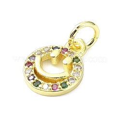Brass Micro Pave Cubic Zirconia Pendants&nbsp;KK-H475-27G-02