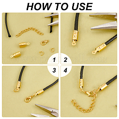 400Pcs 4 Colors Iron Folding Crimp Ends&nbsp;IFIN-PH0002-27