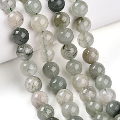 Natural Green Rutilated Quartz Round Beads Strands&nbsp;G-T140-10mm-02