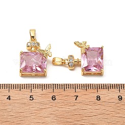 Brass Micro Pave Cubic Zirconia Pendants&nbsp;KK-G533-13G-02