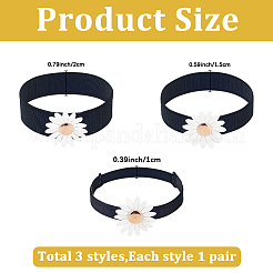 3 Pairs 3 Styles Flower Polyester with Iron Shoelace for High Heels&nbsp;FIND-DJ0001-87