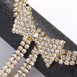 Bowknot Alloy Full Crystal Rhinestone Tassel Waist Belly Chains for Women&nbsp;FS-WG8B8BC-01