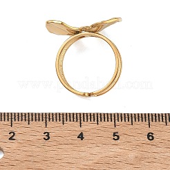 304 Stainless Steel Open Cuff Rings for Women&nbsp;RJEW-K320-01G