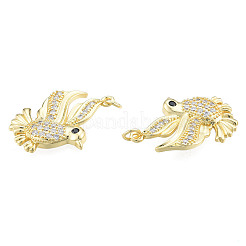 Brass Micro Pave Clear Cubic Zirconia Pendants&nbsp;ZIRC-N039-243