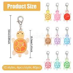 24Pcs 6 Colors Resin Pendant Decorations&nbsp;HJEW-CA00094