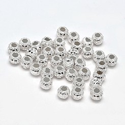 Fancy Cut Textured 925 Sterling Silver Round Beads&nbsp;STER-F012-03E