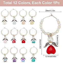 Glass Wine Glass Charms&nbsp;AJEW-SC00004