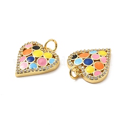 Brass Micro Pave Clear Cubic Zirconia Pendants&nbsp;KK-E068-VB123