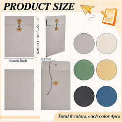 24Pcs 6 Colors Paper File Envelope&nbsp;AJEW-DR0003-05