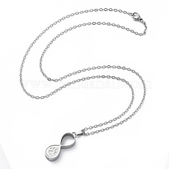 304 Stainless Steel Infinity Pet Urn Ashes Necklaces&nbsp;STAS-Z106-02P