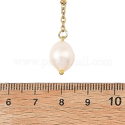 Natural Cultured Freshwater Pearl Tassel Evil Eye Pendant Necklaces&nbsp;NJEW-JN06686
