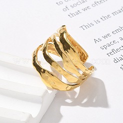 304 Stainless Steel Multilayer Open Cuff Rings for Women&nbsp;RJEW-Z077-01G-05