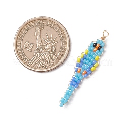 5Pcs Glass Seed Beaded Pendants&nbsp;PALLOY-MZ01239