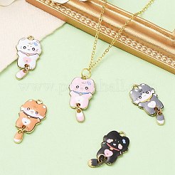 5Pcs 5 Colors Alloy Enamel Pendants&nbsp;ENAM-YW0003-65