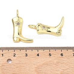 Brass Micro Pave Cubic Zirconia Pendants&nbsp;KK-P345-25G