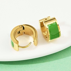 304 Stainless Steel Enamel Hoop Earrings&nbsp;EJEW-K268-20G-02