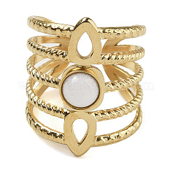 Natural White Jade Finger Rings&nbsp;RJEW-U027-08G-07