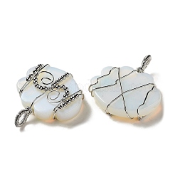 Opalite Copper Wire Wrapped Pendants&nbsp;G-K338-07P-06