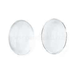 Transparent Oval Glass Cabochons&nbsp;GGLA-R022-18x13