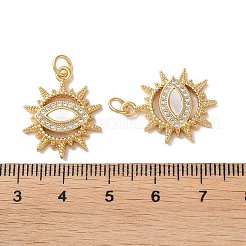 Brass Micro Pave Cubic Zirconia Pendants&nbsp;KK-B083-13G