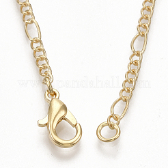 Brass Coated Iron Figaro Chain Necklace Making&nbsp;MAK-T006-03KC