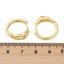 Snake Brass Micro Pave Cubic Zirconia Hoop Earrings&nbsp;EJEW-L299-03G