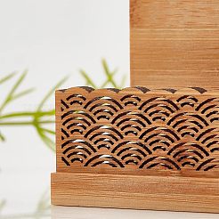 2Pcs Chinese Style Rectangle Bamboo Business Card Holder&nbsp;DJEW-OC0001-13