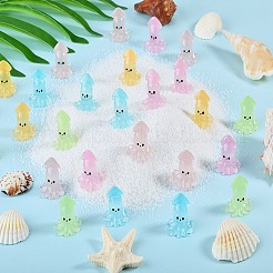 50Pcs 5 Colors Luminous Resin Cute Little Cuttlefish Ornaments&nbsp;RESI-SZ0003-44