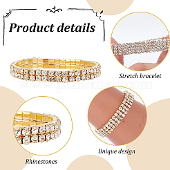 8Pcs 8 Style Crystal Rhinestone Tennis Bracelets Set&nbsp;BJEW-AN0001-51