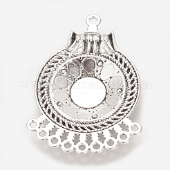 Tibetan Style Alloy Cabochon & Rhinestone Connector Settings&nbsp;TIBE-T007-02AS-LF