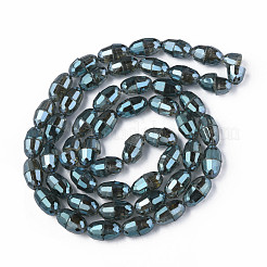 Electroplate Transparent Glass Beads Strands&nbsp;EGLA-N002-35-F03