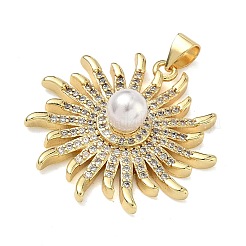 Brass Micro Pave Cubic Zirconia Pendants&nbsp;KK-A293-10G