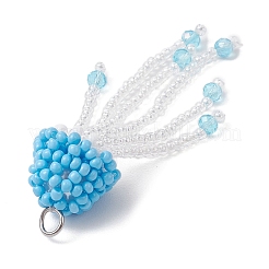 Glass Seed Beaded Jellyfish Pendants&nbsp;PALLOY-MZ00660-04