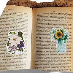 Cartoon Flower Paper Sticker Label Set&nbsp;DIY-SC0031-01