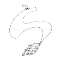 3Pcs 3 Color 304 Stainless Steel Macrame Pouch Empty Stone Holder for Pendant Necklaces Making&nbsp;NJEW-JN04384