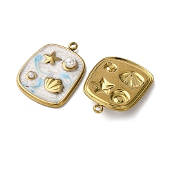 304 Stainless Steel Enamel Pendants&nbsp;STAS-P406-25B-G