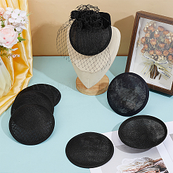 10Pcs Imitation Hemp Round Fascinator Hat Base for Millinery&nbsp;AJEW-BC0009-73